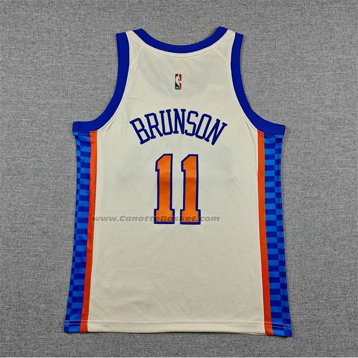 Maglia Bambino New York Knicks Jalen Brunson No 11 Citta 2025-26 Crema